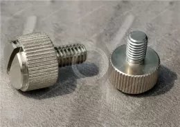 Slotted Stainless Steel Low-Profile Knurled-Head Thumb Screws