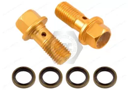 Gold Brake Aluminum Hexagon Flange Bolt, Threaded Rod Cross Hole