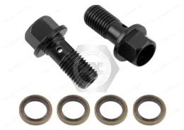 Black Brake Aluminum Hexagon Flange Bolt, Threaded Rod Cross Hole