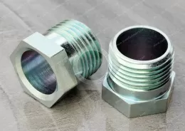 JX-22ZXG554-1/2NPT-5/8-ST, Hexagonal internal and external threaded fittings, surface treatment electroplating environmental protection ROHS color zinc