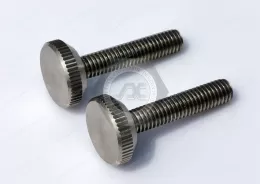 Stainless Steel Raised Knurled-Head Thumb Screws, JX-21JG146-M6-28-SS