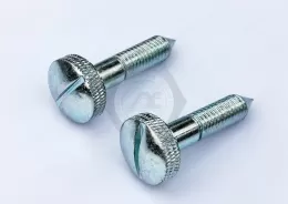 JX-21JG162-M8-36-ST, Steel Slotted Narrow Knurled-Head Thumb tapping Screws M8, Surface treatment ROHS environmental protection color zinc