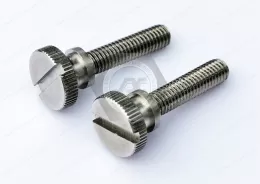 JX-21JG167-M5-20-D12-SS, Stainless steel Slotted Narrow Knurled-Head Thumb Screws