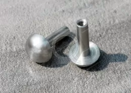 JX-21JG366-M2-6-SS, CNC stainless steel machined parts with threaded rivets are used in the industrial manufacturing of food service equipment.