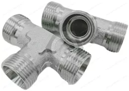 Q811 Sleeve type taper thread right angle three way joint body&24° Cone Connectors - Male Run Tee - Body