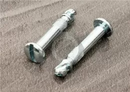 Quarter-Turn Stud, Size 4, Slotted Recess, Steel, Zinc Plate, Bright chromate