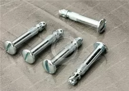 Quarter-Turn Stud, Size 4, Slotted Recess, Steel, Zinc Plate, Bright chromate