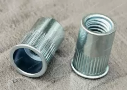 Thin Head Open  Round Body Knurled Blind Rivet Nuts blue zinc