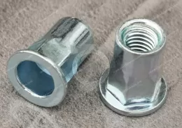 Flat Head Open end Part Hexagonal body  blind rivet nuts --Open end