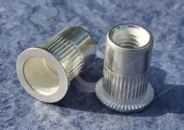 Flat Head Open Round Body Knurled Plain Blind Rivet Nuts—Open End